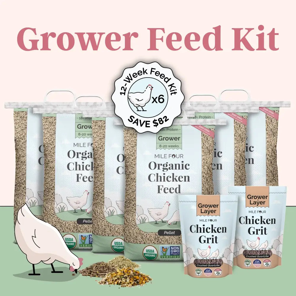 Grower Feed Kit | 12 Weeks of Organic Feed & Grit for 6 Pullets