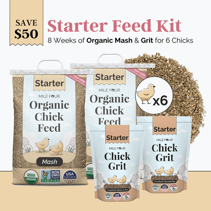 Starter Feed Kit | 8 Weeks of Organic Feed & Grit for 6 Chicks
